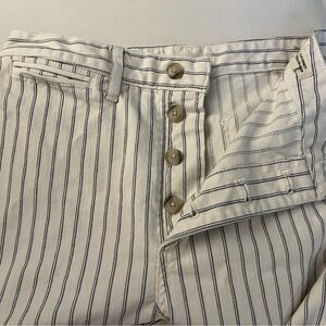 Striped Button-Fly Pants